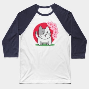 Little kitten likes the cherry blossoms. Baseball T-Shirt